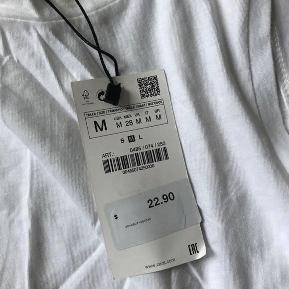 NWT Zara tank, white red gingham ruffle bottom, M - Picture 3 of 5